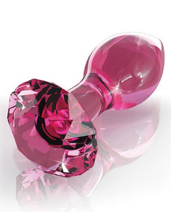 Hand Blown Glass Diamond Butt Plug - Red Light Erotica