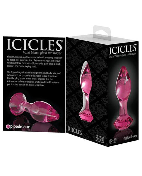 Hand Blown Glass Diamond Butt Plug - Red Light Erotica